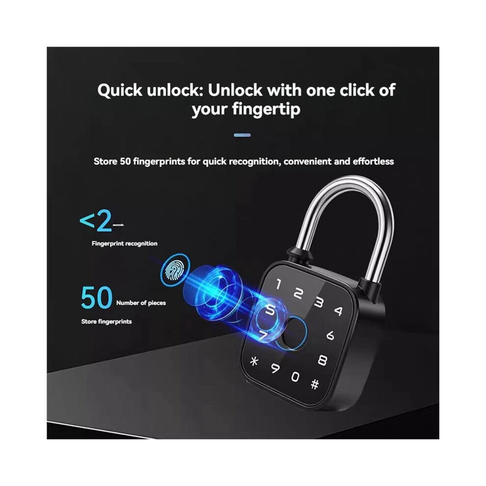 Tuya App Fingerprint Password Padlock Waterproof Biometric Electric Lock For Locker Luggage Gym 6031775582136