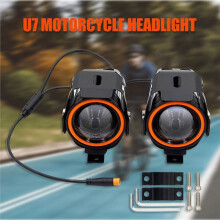 Przednia Lampa Motocyklowa U7 12-80V Światła Przeciwmgielne LED Reflektor Uniwersalne Oświetlenie Motocyklowe Wodoodporne
