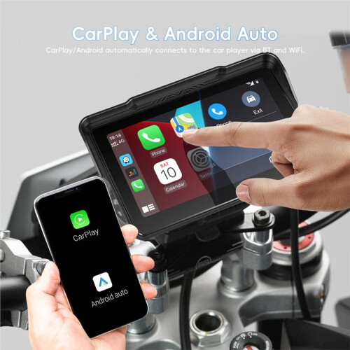 Motorcycle CarPlay Screen 7 Inch Wireless Carplay Android Auto Waterproof Touchscreen, Supports Navigation 2