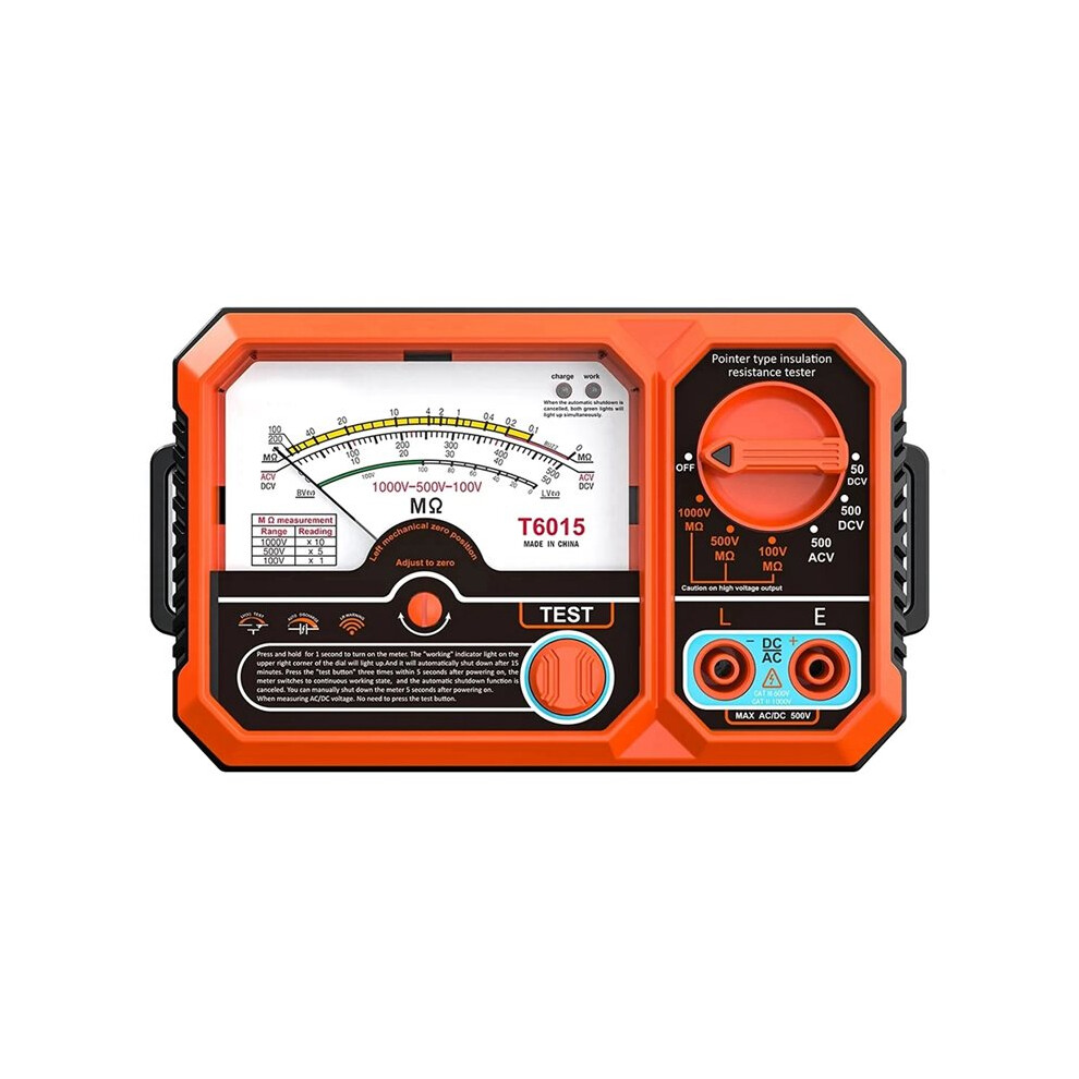 Pointer Insulation Resistance Meter Ac Voltage Detect 2000Mî© Usb Rechargeable Megohmmeter For Electrical Testing 4713950311534