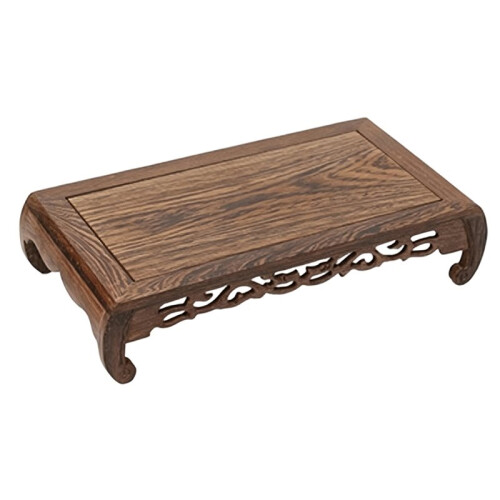 Housewares Rectangular Grey Wood Stand, Oriental Style 4