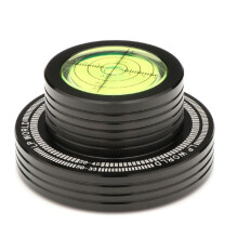 Vinyl Clamp LP Disc Stabilizer 50Hz Record Weight Stabilizer with Turntable Level and Strobe Scale for Phonograp Black