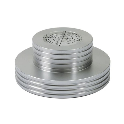 Vinyl Clamp LP Disc Stabilizer 50Hz Record Weight Stabilizer with Turntable Level and Strobe Scale for Phonograp Silver