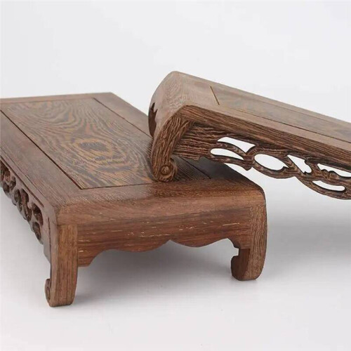 Housewares Rectangular Grey Wood Stand, Oriental Style 2 2