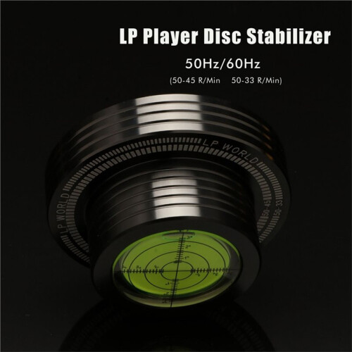 Vinyl Clamp LP Disc Stabilizer 50Hz Record Weight Stabilizer with Turntable Level and Strobe Scale for Phonograp Silver 2