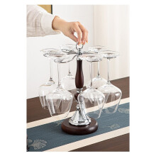 Freestanding Wine Glass Rack,Countertop Stemware Rack with 6 Hooks,Metal Organizer for Home Kitchen Bar,Table Top