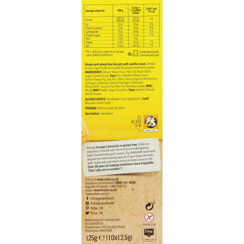 Schar Gluten Free Custard Creams, 125g 2