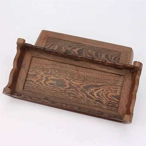 Housewares Rectangular Grey Wood Stand, Oriental Style 4