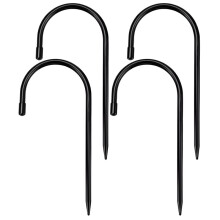 4 Pcs Rain Gutter Downspout Extension Fixing Pin, Metal Ground Stake for 4" Round Pipes, Wind & Rain Secure Hold
