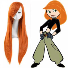 Possible Cosplay Headgear Stage Sitcom Role Dress Up Headwear Universal Colorful Wig Anime Kim Possible Character Long Hair