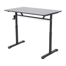 80*60cm Manual Height-Adjustable Office Desk in Black