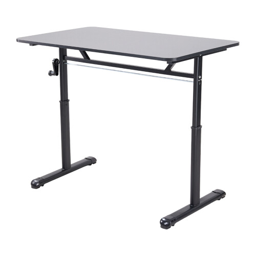 Living And Home 80*60cm Manual Height-Adjustable Office Desk in Black