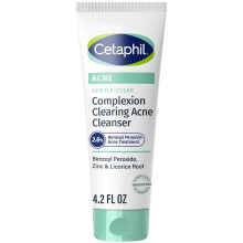 Cetaphil Gentle Clear Complexion-Clearing BPO Acne Cleanser with 2.6% Benzoyl Peroxide, Creamy and Soothing for Sensitive Skin, 4.2oz