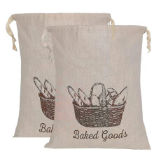Bread Bags For Homemade Bread 2 Pack-Linen Bread Bag Reusable Natural, Bread Loaf Bags, Reusable Produce Storage Bread