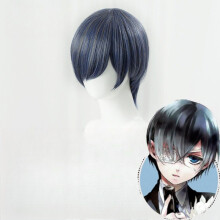 (A) Cos Wig Anime Black Butler Protagonist Modeling Short Hair Ball Woman Evening Dress Match Twintails Long Hair