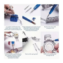 Watch Repair Kit, Battery Change, Band Resize, Case Opener & Cleaning Tools,Easy Carry Tool Bag Included