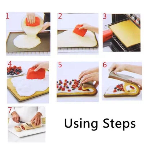 1PC Silicone Baking Mat Cake Roll Pad Macaron Roll Oven Mat Bakeware Baking-Tools Kitchen Accessories Coffee 1