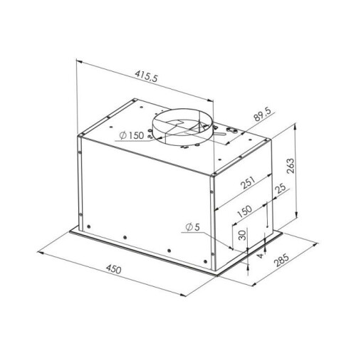 Recessed hood MPM-45-OW-06/W 2
