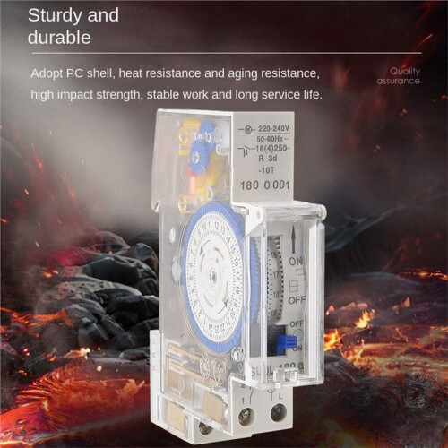 Timer for  24Hours Relay Electrical Programmable 110V220V 16A Rail Mechanical Pump Motor Transparent Oxygenerator 2