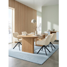 (Cream, Set of 6) GOEURVANT Swivel Dining Chairs