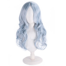 Role Modeling Slate Blue Long Hair Halloween Role Play Headwear Long Curly Hair Headgear
