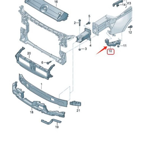 Front Bumper Bracket (Left) 8WD807283 Suitable for  A4 B9 1pcs 2