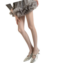 Collants à motifs Bas résille Collants coeur-OS gris clair