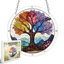 Acrylic Sun Catcher Puzzle, Round Hanging Window Decor, DIY Assembly Ornament, Home Garden Gift