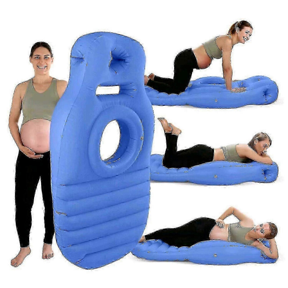 Inflatable Pregnancy Pillow with Belly and Head Hole, Full Body Maternity Airbed for Stomach Sleeping, Back Pain and SPD Relief, Comfortable