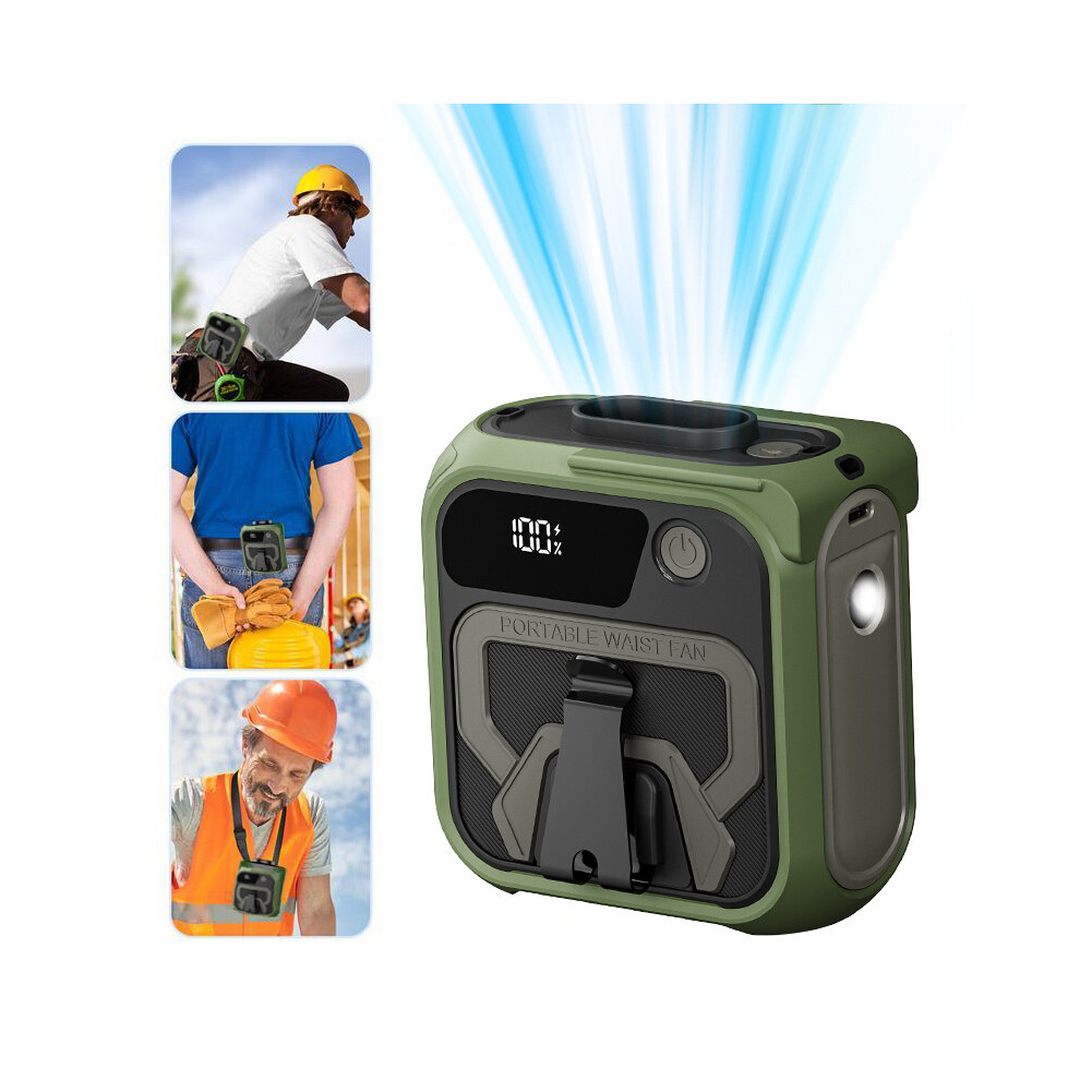 Outdoor Waist Clip Fan With Strong Airflow For Camping And Worksites, Portable Hands Free Cooling Fan For Outdoor Use 6083684404443