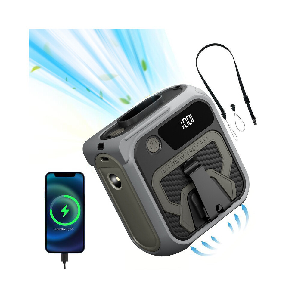 Outdoor Waist Clip Fan With Strong Airflow, Portable Hands Free Cooling Fan For Camping, Worksites, Hiking And Outdoor Use 6083684404450