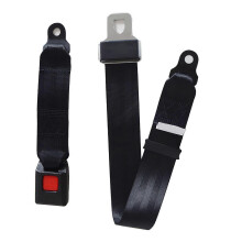 2 Pcs Universal 2 Point Seat Belt Straps, Comfortable Black Adjustable Safety Harness for Golf Cart, Car, School Bus