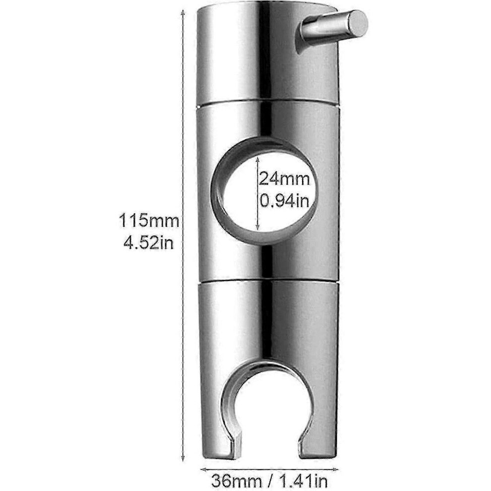 Universal Shower Head Bracket, 19Mm Metal Wall Mount Holder For Shower Rail, Durable Chrome Finish, Easy Install 6083684406744