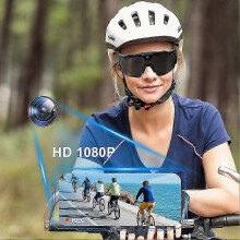 HD Video Recording Glasses, Smart Sports Sunglasses for Cycling, Outdoor Driving and Walking, Lightweight Action Camera Eyewear with Clear L
