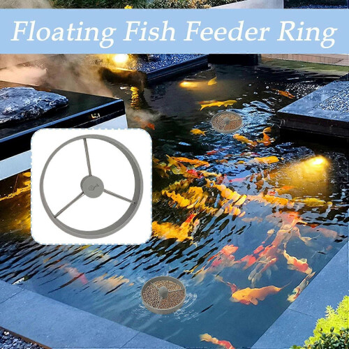 Fish Feeding Ring for Aquarium and Pond, Floating Feeding Station with Secure Wide Feed Compatibility