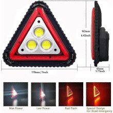 Portable LED Warning Triangle, USB Rechargeable Work Light, 4 Modes Triangle Spotlight for Roadside Emergencies