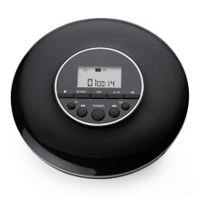 Portable CD Player MP3 Music Player with Stereo Earbuds, Anti-Skip Playback, Compact Travel Design, Black