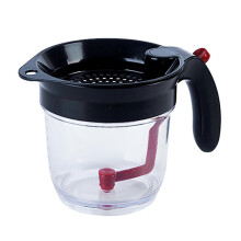 Heat-Resistant 4-Cup Fat Separator Cup with Bottom Release, Gravy Strainer and Oil Filter for Cooking