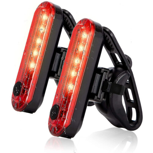 USB Rechargeable LED Bicycle Tail Light 2-Pack, Bright Rear Safety Light for Night Riding