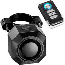 Bike Alarm with Remote Control, Wireless 110dB Vibration Sensor Anti Theft Motion Alarm for Electric Bike and Motorcycle, Compact Black Secu