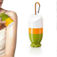 Refillable Sunscreen Applicator with Roller Ball, 100ml Portable Sun Cream Roller with Hook, Sponge Applicator for Men and Women, Travel Use
