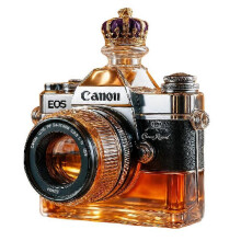 Camera Shaped Glass Wine Bottle, Newly Designed Decorative Model Bottle for Home Bar Display and Gifting