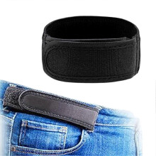 Men’s and Women’s Elastic No Buckle Invisible Belt, Metal-Free Soft Adjustable Side Tactical Waist Belt