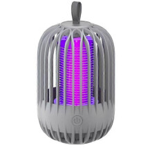 Electric Discharge Mosquito Killer Lamp for Home and Outdoor, Rechargeable Night Light, Purple Mosquito Repellent, Gray