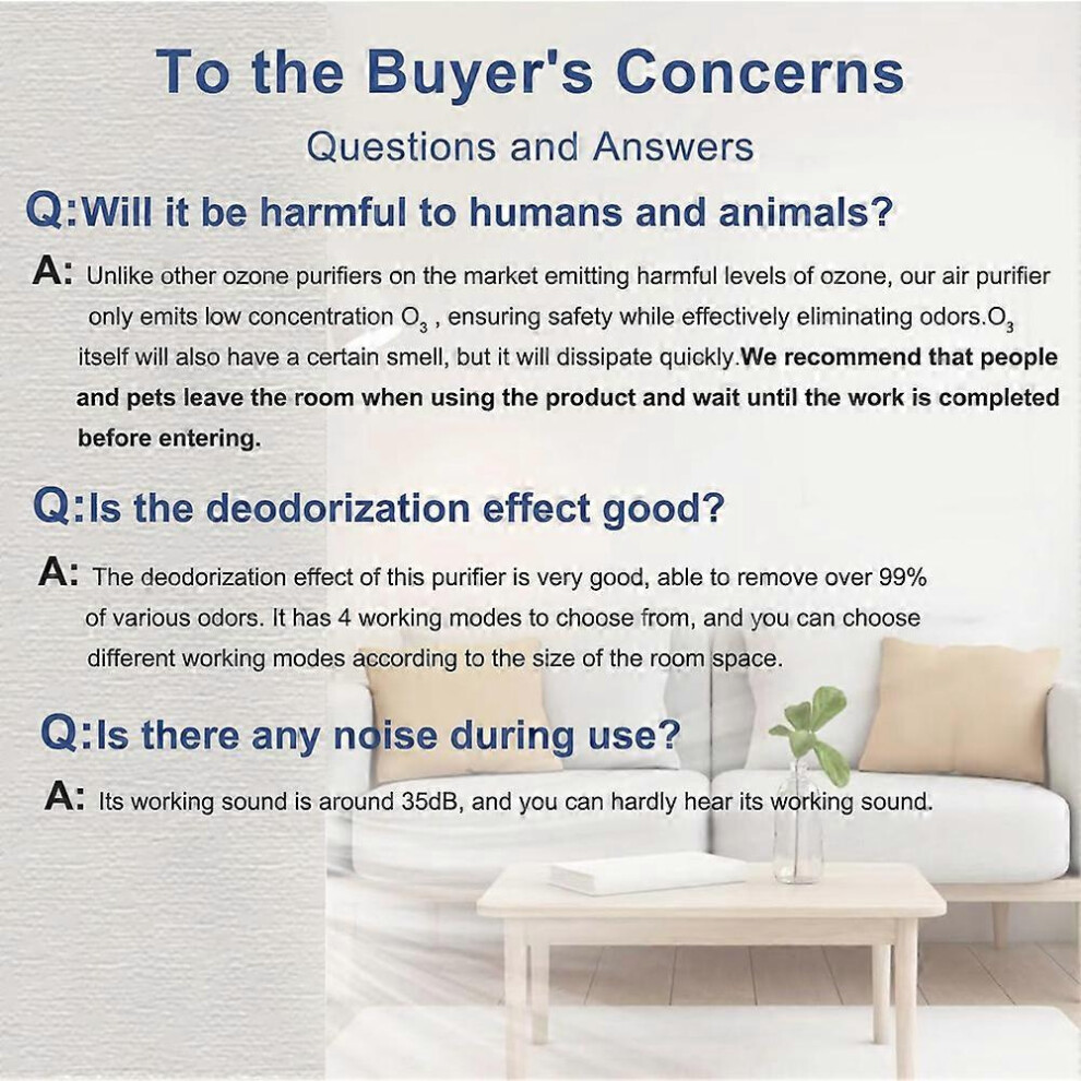 Odor Eliminator Air Ionizer for Strong Odors, EU Plug, Removes Smoke Smell from Home, Quiet Indoor Use