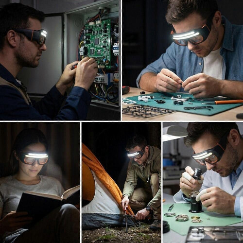 Multi-Function Eyeglass Lamp, Type-C Charging Headlamp with Wave Sensor Control, Ultra-Light Glasses Light, 800mAh Battery 1