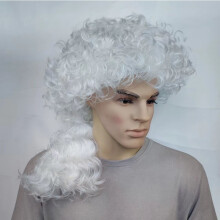 Cosplay Lawyer Headwear Long Curly Hair Bar Performance Judge Clothing Dress Up No Bangs Wig Party Match Small Curly Hair