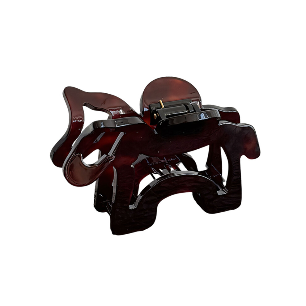 Large Acetate Hair Claw Clip Unique Hollow Horse- leopard print