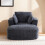 MIMO Grey Chenille Chaise Lounge with Cushion 6