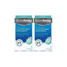 (12pcs -2boxes) ScarAway Advanced Clear Silicone Scar Sheets, White, 6 count